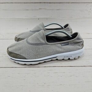 Skechers GoWalk Womens 9.5 Gray Slip On Athletic Walking Comfort Shoe 13510